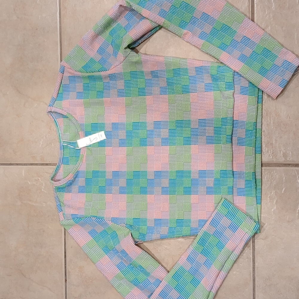 Seea Crop Top Pastel Blocks Size Large